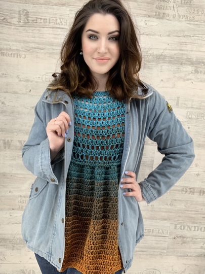 Häkelanleitung "1-BOBBEL-TUNIKA VINTAGE OCEAN"