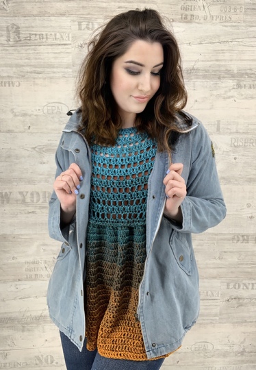 Häkelanleitung "1-BOBBEL-TUNIKA VINTAGE OCEAN"