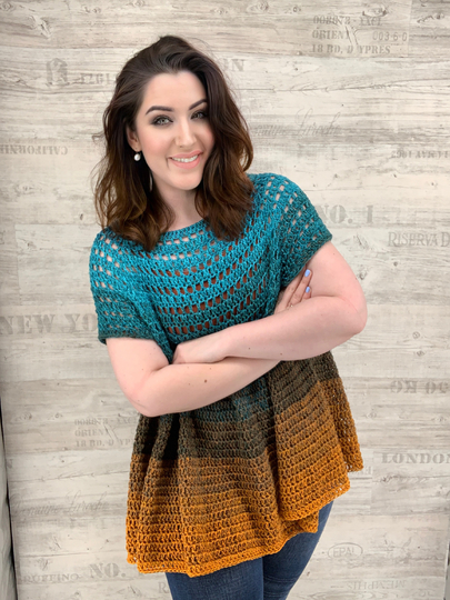 Häkelanleitung "1-BOBBEL-TUNIKA VINTAGE OCEAN"