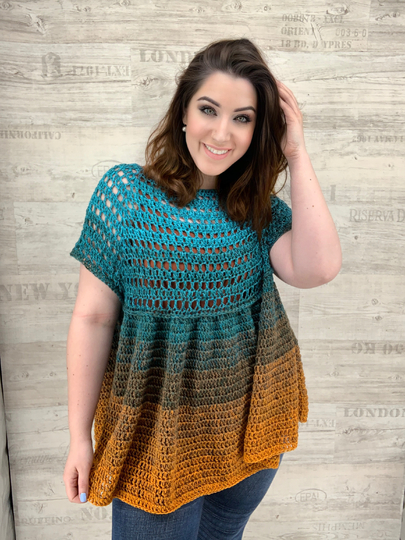 Häkelanleitung "1-BOBBEL-TUNIKA VINTAGE OCEAN"