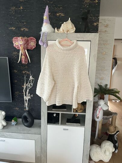 Häkelanleitung Pullover "EASY ROLLKRAGEN"