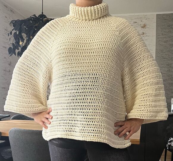 Häkelanleitung Pullover "EASY ROLLKRAGEN"
