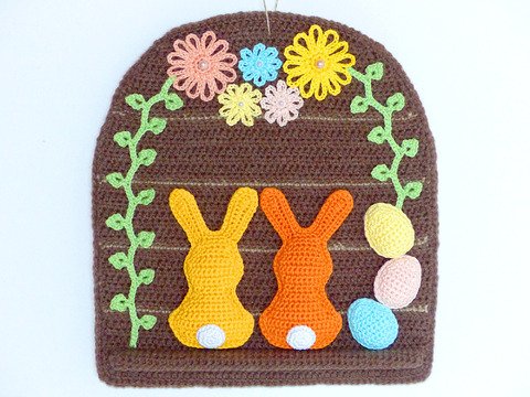 Häkelanleitung Türschild Ostern