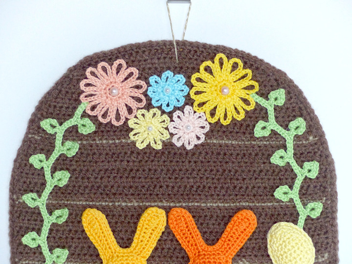 Häkelanleitung Türschild Ostern