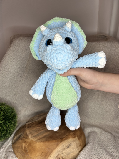 Häkelanleitung "Triceratops Eddie", PDF, Digitaler Download