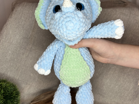 Häkelanleitung "Triceratops Eddie", PDF, Digitaler Download