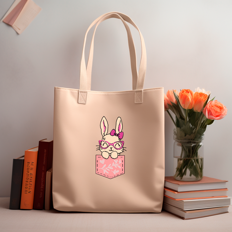 Applikation HASE Schaut AUS DER Brusttasche MIT Brille RAUS Stickdatei
