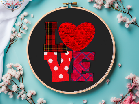 Stickdatei Applikation LOVE Hochzeit Valentinstag