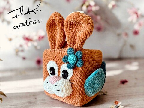 Taschentuchbox Hase mit Tasche und im Osterdesign Häkelanleitung