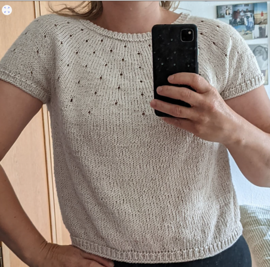 Knitting pattern, Top Hanne, XS-XXL