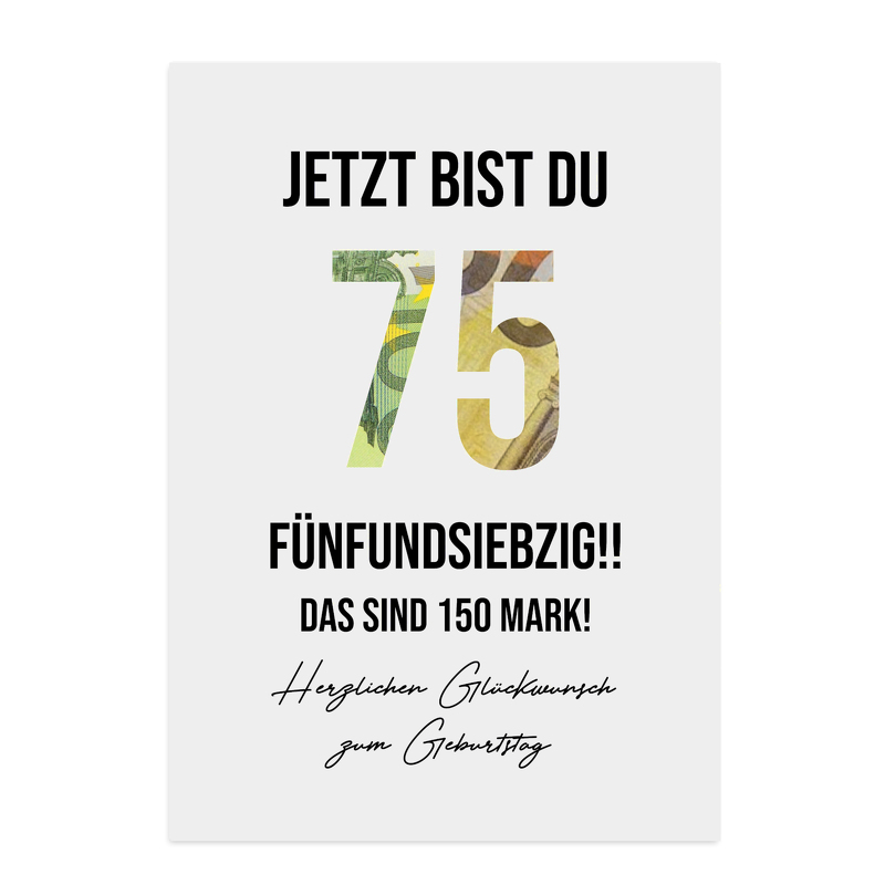 Poster GELDGESCHENK Geburtstag 75 DOWNLOAD