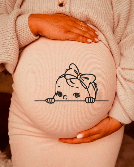 BABY Mädchen Schwangerschaft Stickdatei 2 in 1