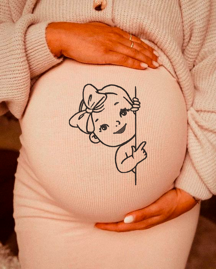 BABY Mädchen Schwangerschaft Stickdatei 2 in 1