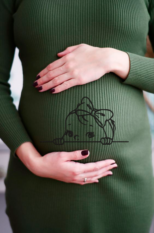 BABY Mädchen Schwangerschaft Stickdatei 2 in 1