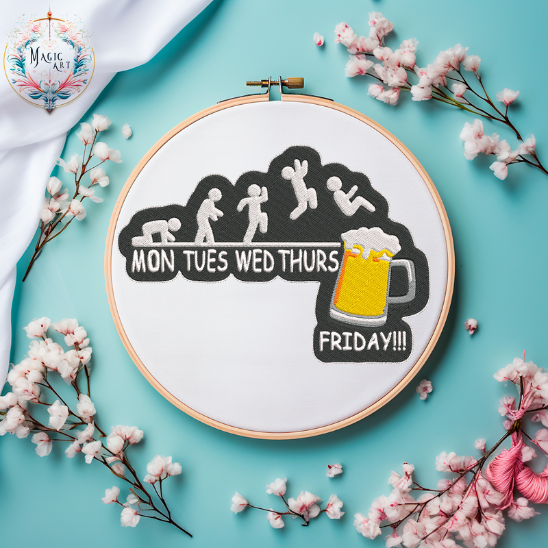 Stickdatei BEER Friday Vatertag