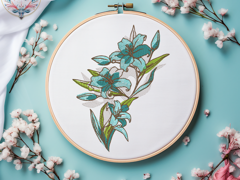 Stickdatei Elegante Blumen