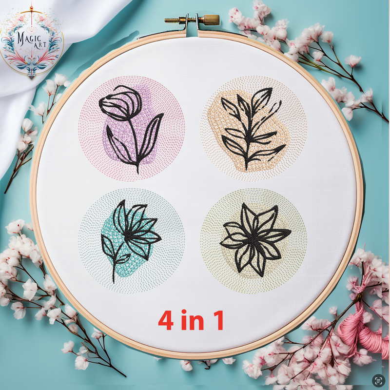 Stickdatei SET Blumen Botanik