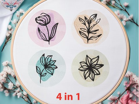Stickdatei SET Blumen Botanik
