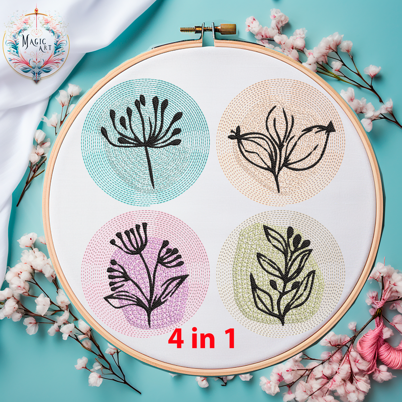 Stickdatei SET 2 Blumen Botanik