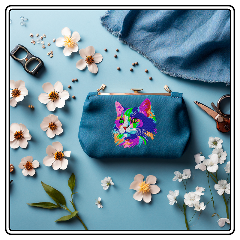 Bright CAT EINE Bunte Katze IM Aquarelle LOOK Stickdatei - Bild 3