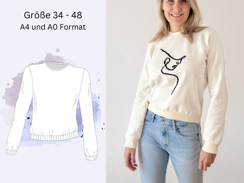 Paula - klassischer Pullover mit Rundhalsausschnitt - Gr. 34-48