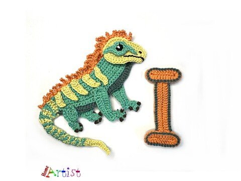 Crochet Animal Alphabet I Iguana