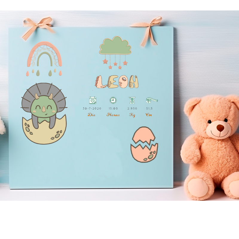 Stickdatei DINO SET 1 Applikation Dinoei Wolke Regenbogen