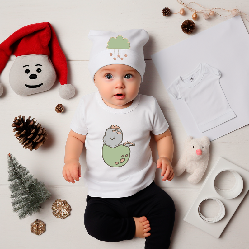 Stickdatei DINO SET 2 Applikation Dinoei Wolke Regenbogen - Bild 4