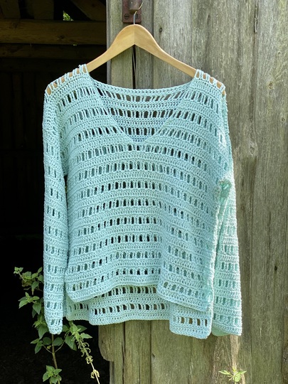Luftiges Häkelshirt "Ice Blue Sweater" | nahtlos | 8 Größen