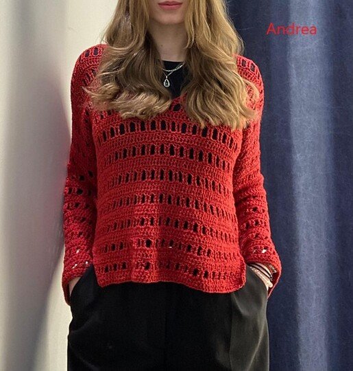 Luftiges Häkelshirt "Ice Blue Sweater" | nahtlos | 8 Größen