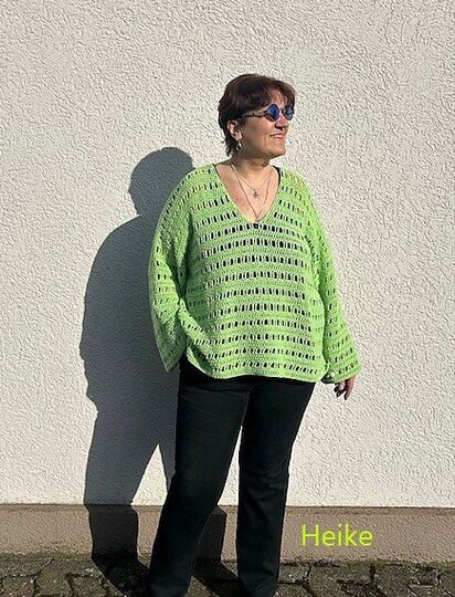 Luftiges Häkelshirt "Ice Blue Sweater" | nahtlos | 8 Größen