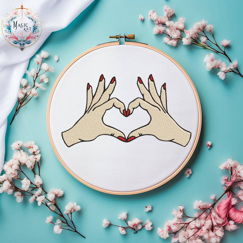 Stickdatei Hände HERZ Liebe Valentinstag