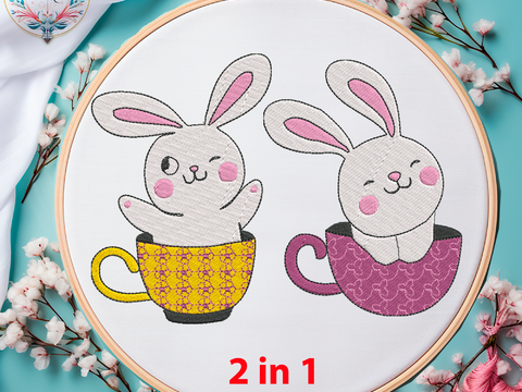 Stickdatei HASE IN DER Tasse SET 2