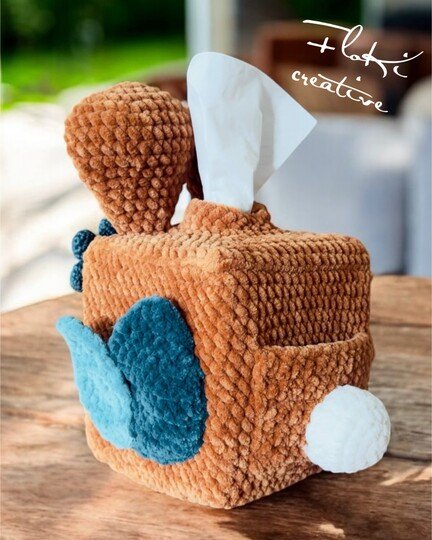 Sparset Taschentuchboxen Hase und Küken mit Taschen, Häkelanleitungen