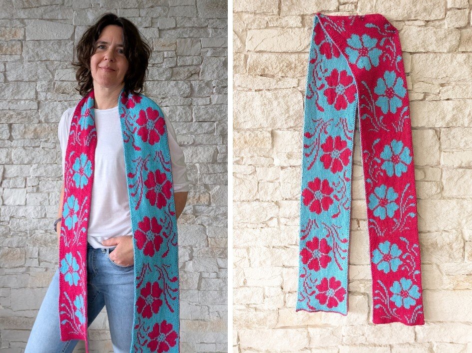 Summer scarf Blossom Magic - Double knitting pattern - Image 2