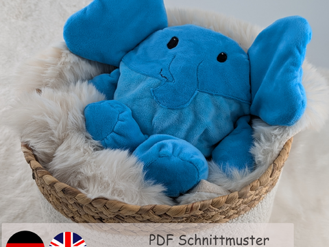 reversible cuddly toy "Krempeltier" elephant Level 2 - sewing instruction