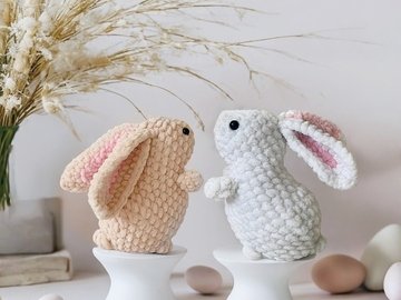 Plüschhase. Osterhase. Mit sehr wenig Nähen. Häkelanleitung