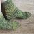 Grasgrüne Socken mit Strukturmuster in Gr. 40