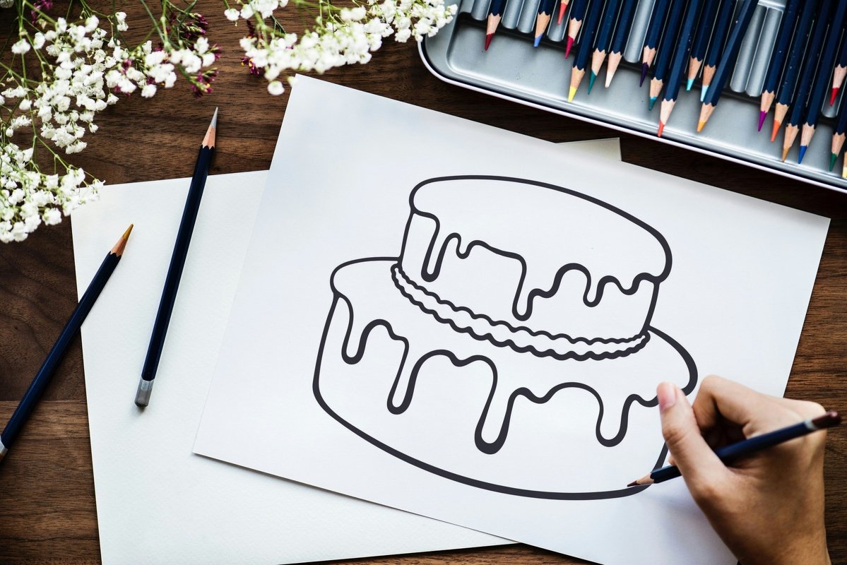 Ausmalbuch Malbuch Malheft Thema: Torten - 20 Kuchen & Tortenmotive - Bild 5