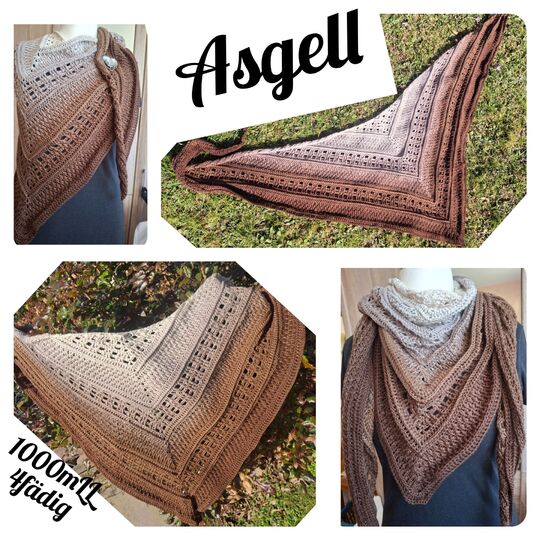 Häkelanleitung weites Dreieckstuch Asgell