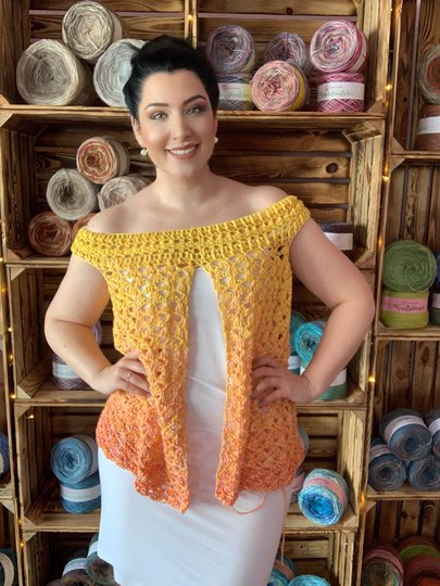 Häkelanleitung "1-BOBBEL-TUNIKA ZITRONENLADY"