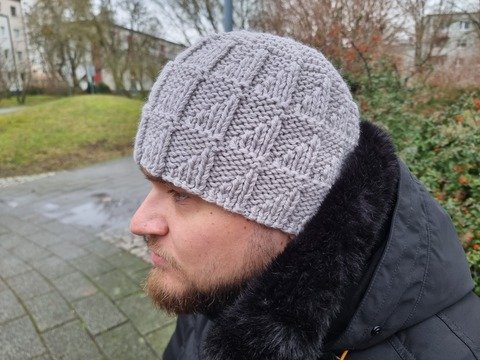 "warmer Dreieckzauber" Herrenmütze PDF-Strickanleitung
