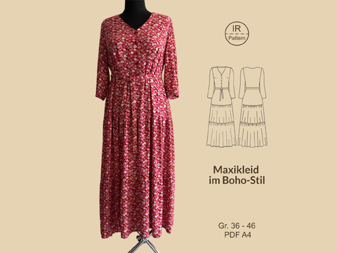 PDF Schnittmuster Maxikleid im Boho-Stil