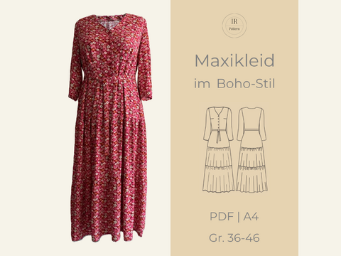 PDF Schnittmuster Maxikleid im Boho-Stil