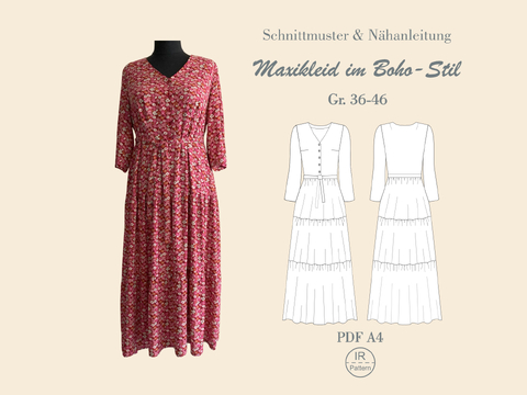 Schnittmuster Maxikleid im Boho-Stil