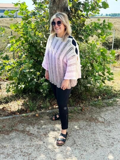 Anleitung für die romantische Tunika Poema mit Cut- Outs in Gr. 46/48 - 60