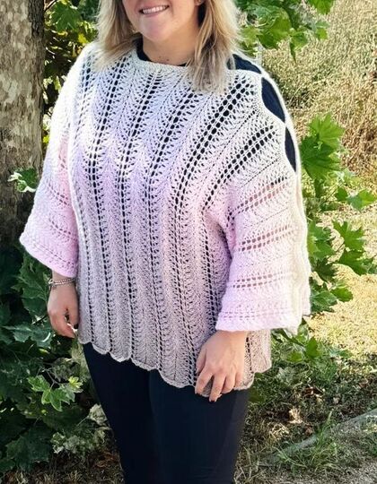 Anleitung für die romantische Tunika Poema mit Cut- Outs in Gr. 46/48 - 60