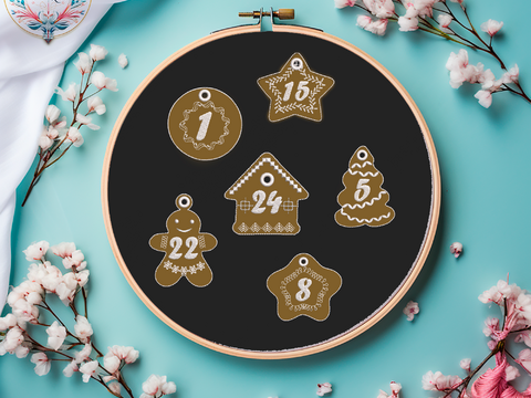 Lebkuchen Adventskalender - 24 Zahlen ZUM Sticken