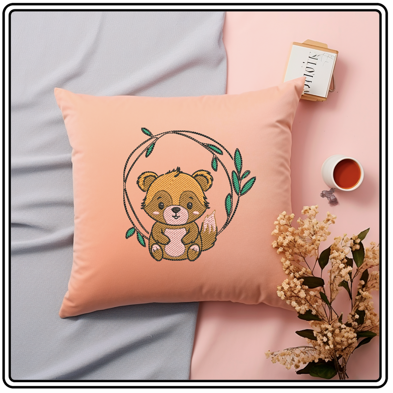 Waschbär IM Rahmen Stickdatei - Bild 6