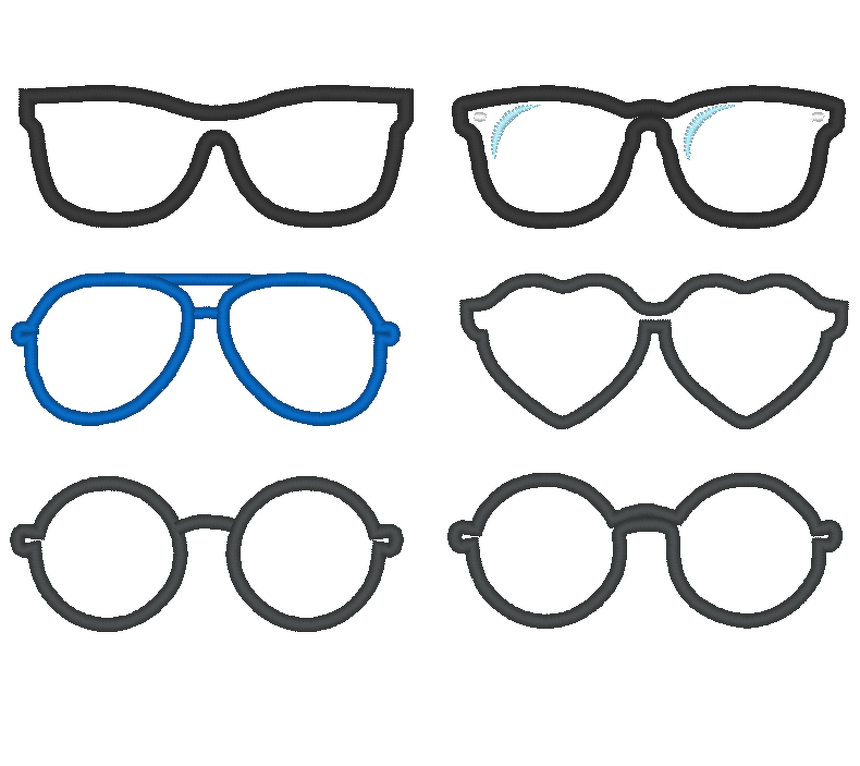 Stickdatei - Sonnenbrille Stoffapplikation für Kuscheltiere Kissen